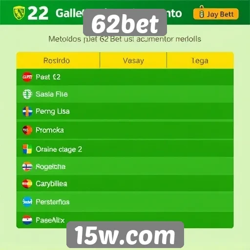 Métodos de pagamento aceitos pelo 62bet